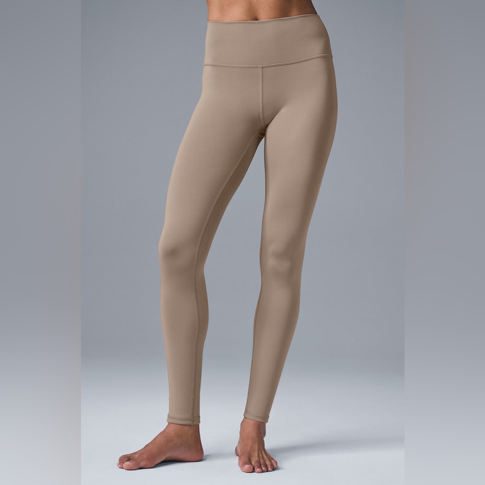 Alo High-Waist Airlift Leggings color is gravel taupe size large